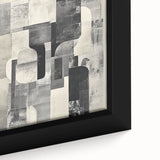 Abstract Art Prints – Black & White Textured Block Composition