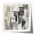Abstract Art Prints – Black & White Textured Block Composition