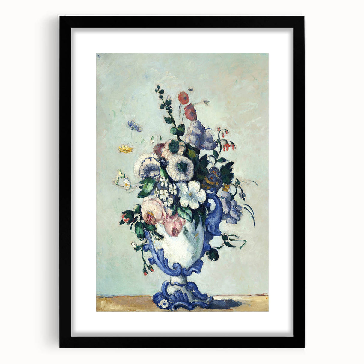 Impressionism Wall Art: Rococo Vase with Flowers by Paul Cézanne Prints