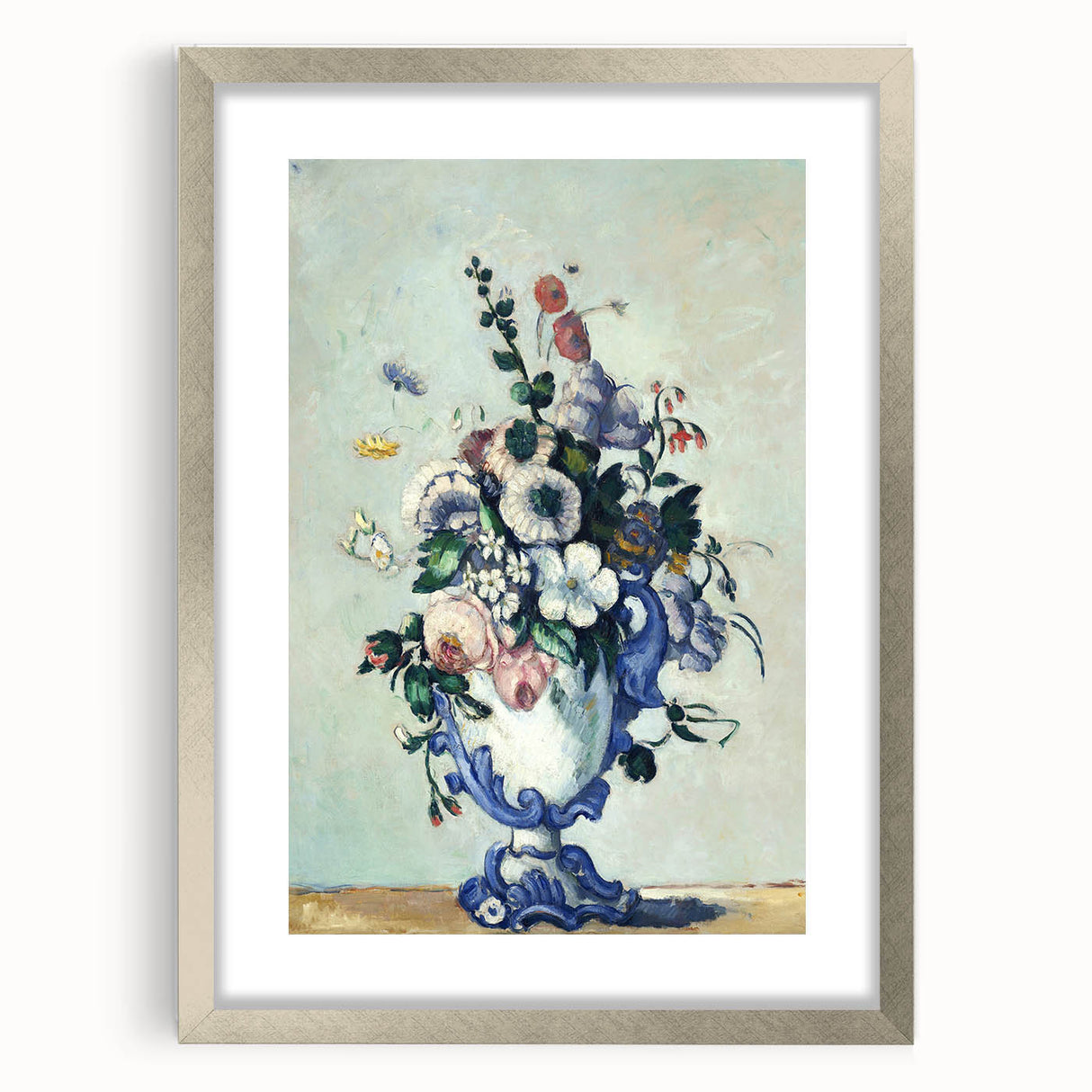 Impressionism Wall Art: Rococo Vase with Flowers by Paul Cézanne Prints