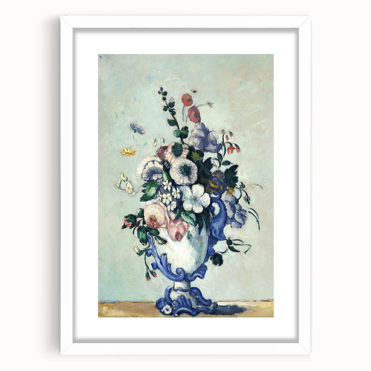 Impressionism Wall Art: Rococo Vase with Flowers by Paul Cézanne Prints