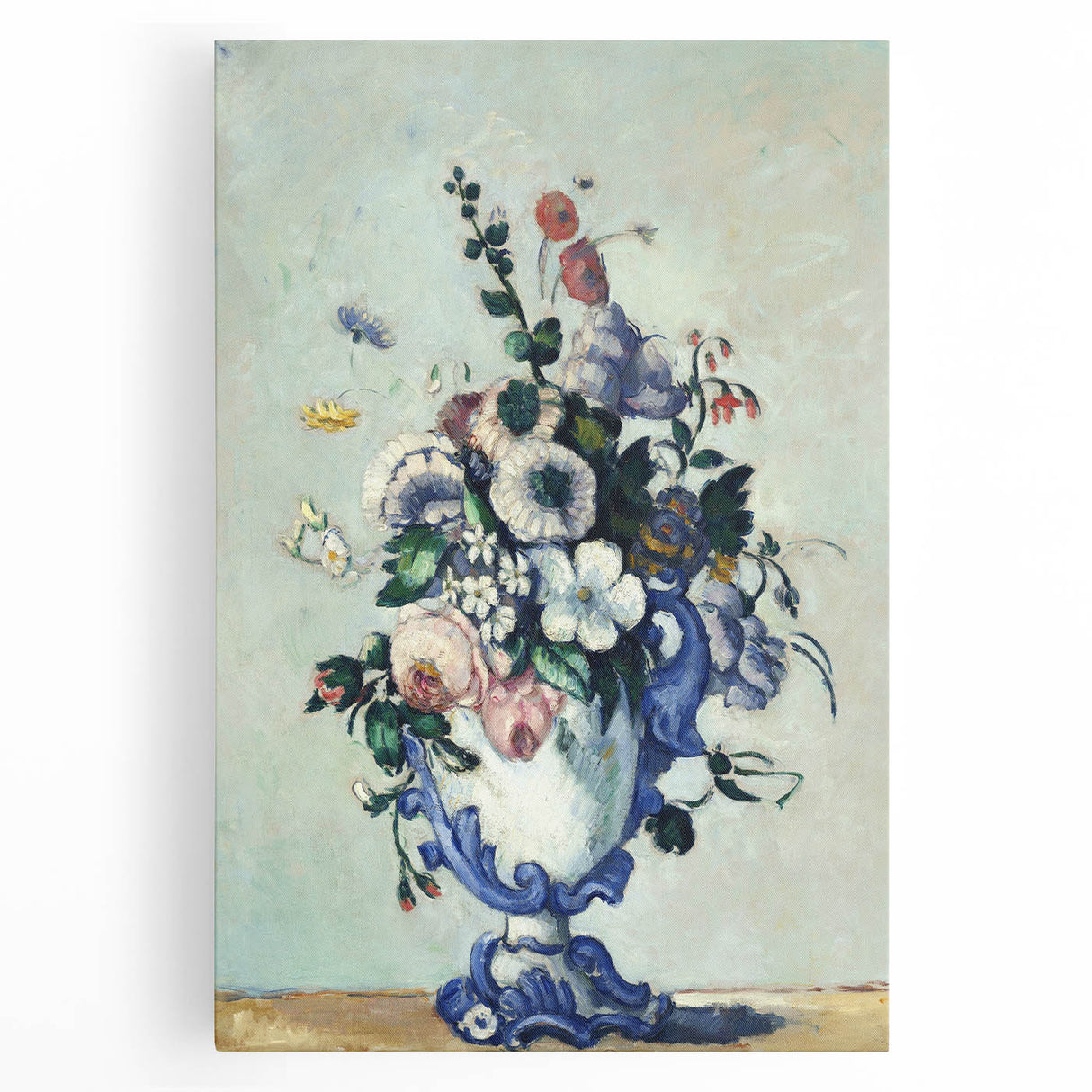 Impressionism Wall Art: Rococo Vase with Flowers by Paul Cézanne Prints