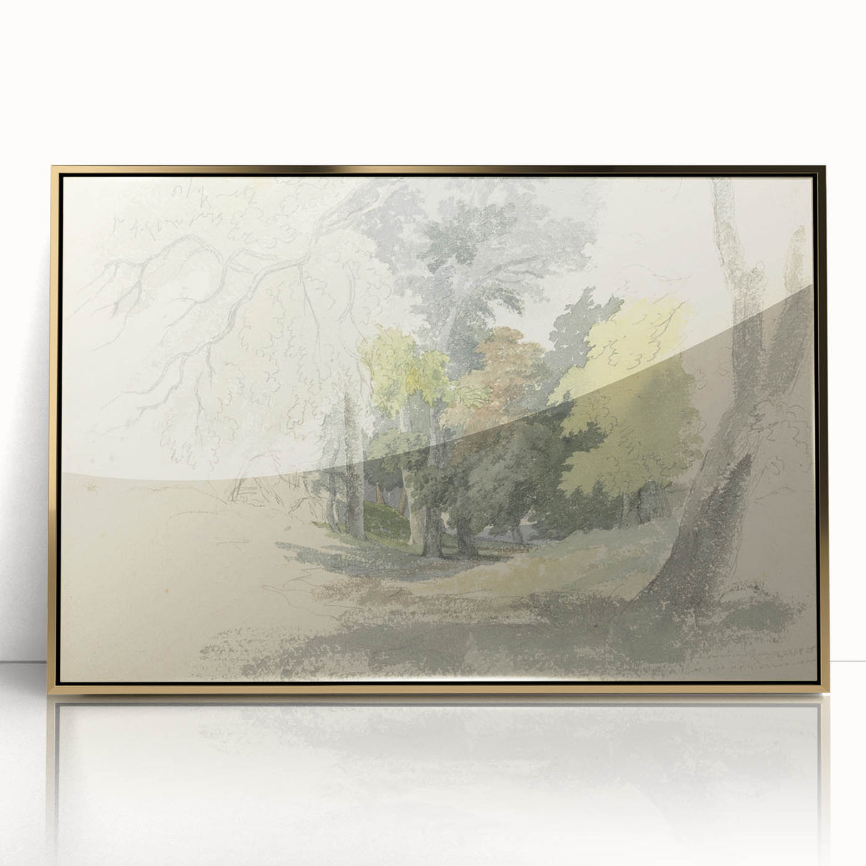Classic Romantic Paintings: Peaceful Woodland Glade Illustration