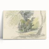 Classic Romantic Paintings: Peaceful Woodland Glade Illustration