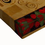 Elegant Black Cat Wall Art – Gold & Green Modern Canvas Print