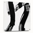 Modern Abstract Wall Art – Bold Black Brushstroke on White Canvas