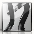 Modern Abstract Wall Art – Bold Black Brushstroke on White Canvas