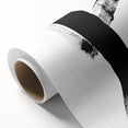 Modern Abstract Wall Art – Bold Black Brushstroke on White Canvas