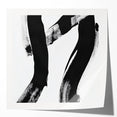 Modern Abstract Wall Art – Bold Black Brushstroke on White Canvas
