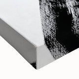 Modern Abstract Wall Art – Bold Black Brushstroke on White Canvas