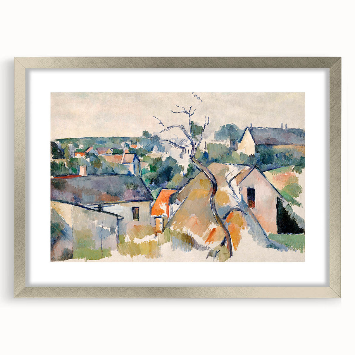 Cézanne Rooftops - Impressionist Townscape Wall Art Print