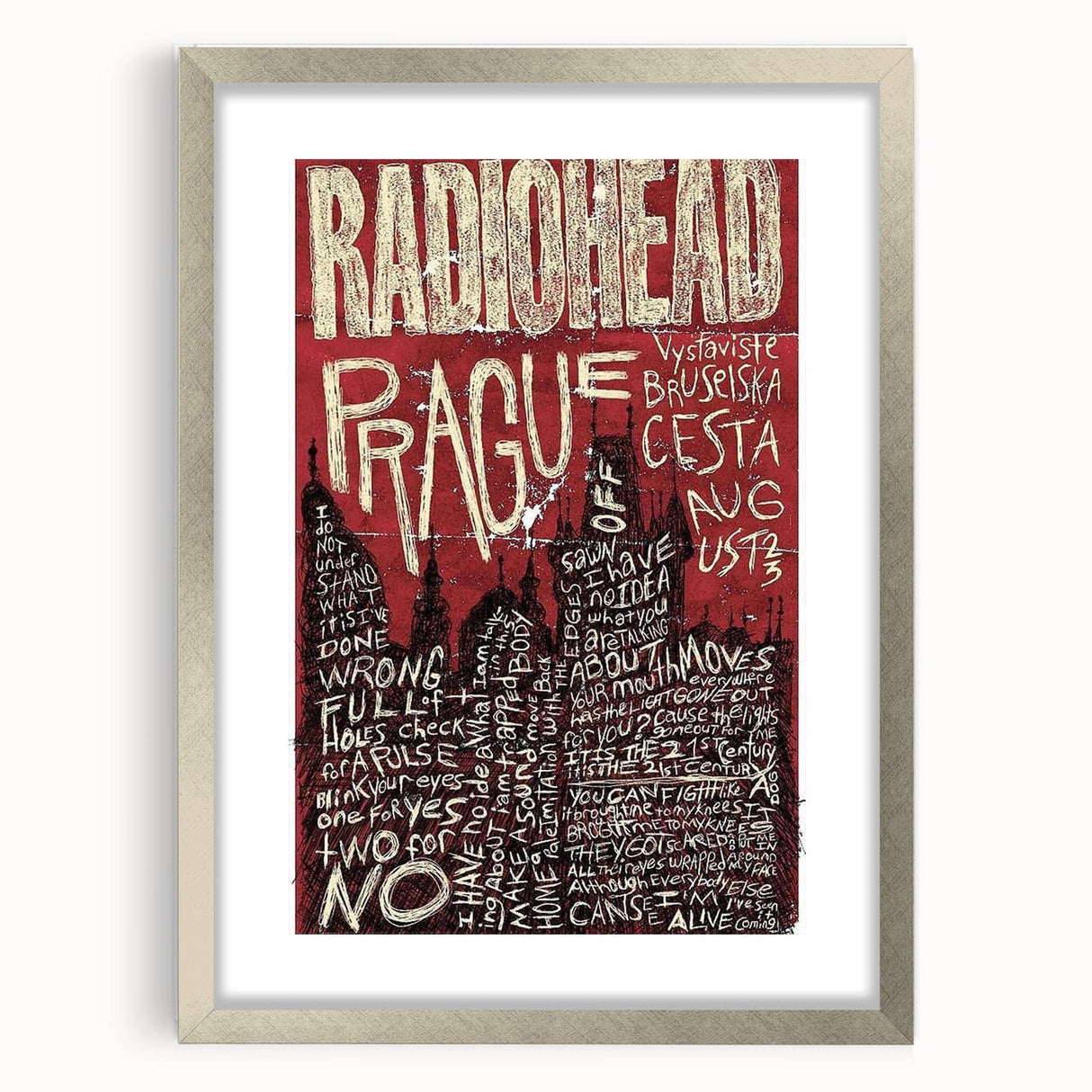 Radiohead Retro Poster Art - Vintage Music Concert Print - Prague