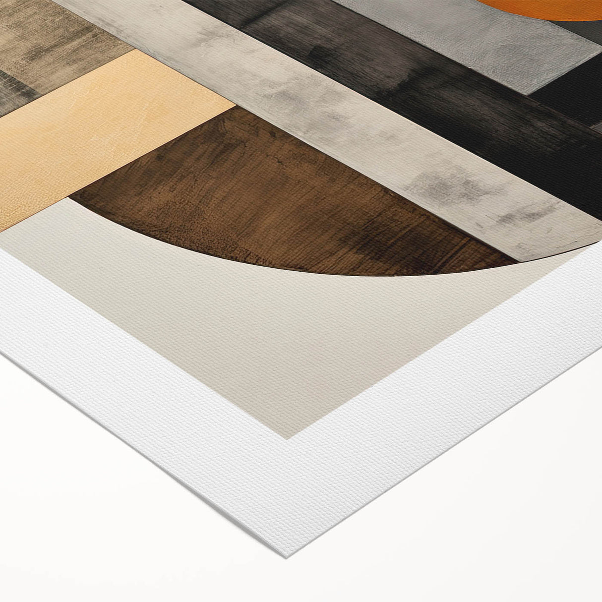 Abstract minimalist wall art on rolled canvas, showcasing soft pastel colors and geometric shapes, perfect for modern home decor, presented in a protective tube.