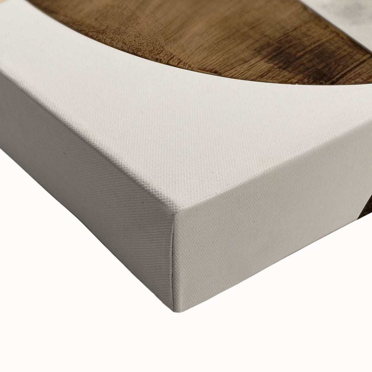 Abstract minimalist wall art on stretched canvas showcasing soft earth tones and geometric shapes, perfect for modern decor. Enhance your space with this unique piece.