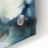 Contemporary Abstract Canvas – Fluid Blue, Orange & White Motion
