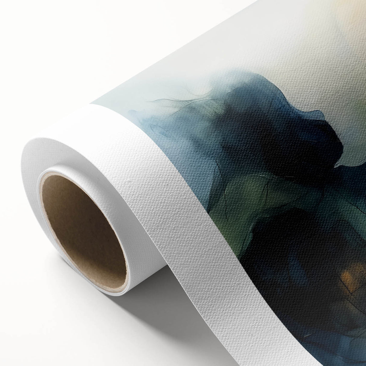 Contemporary Abstract Canvas – Fluid Blue, Orange & White Motion