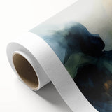 Contemporary Abstract Canvas – Fluid Blue, Orange & White Motion
