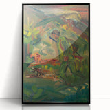 Expressionist Hunter Scene – Vibrant Abstract Wall Art