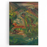 Expressionist Hunter Scene – Vibrant Abstract Wall Art