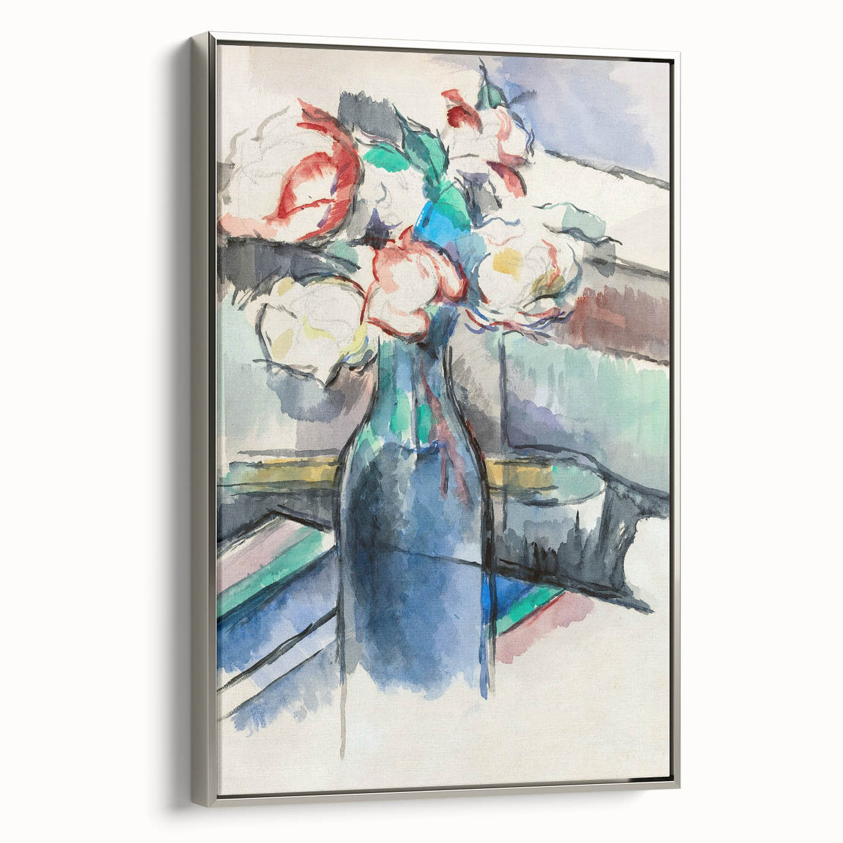 Impressionism Wall Art: Roses in a Bottle by Paul Cézanne Prints