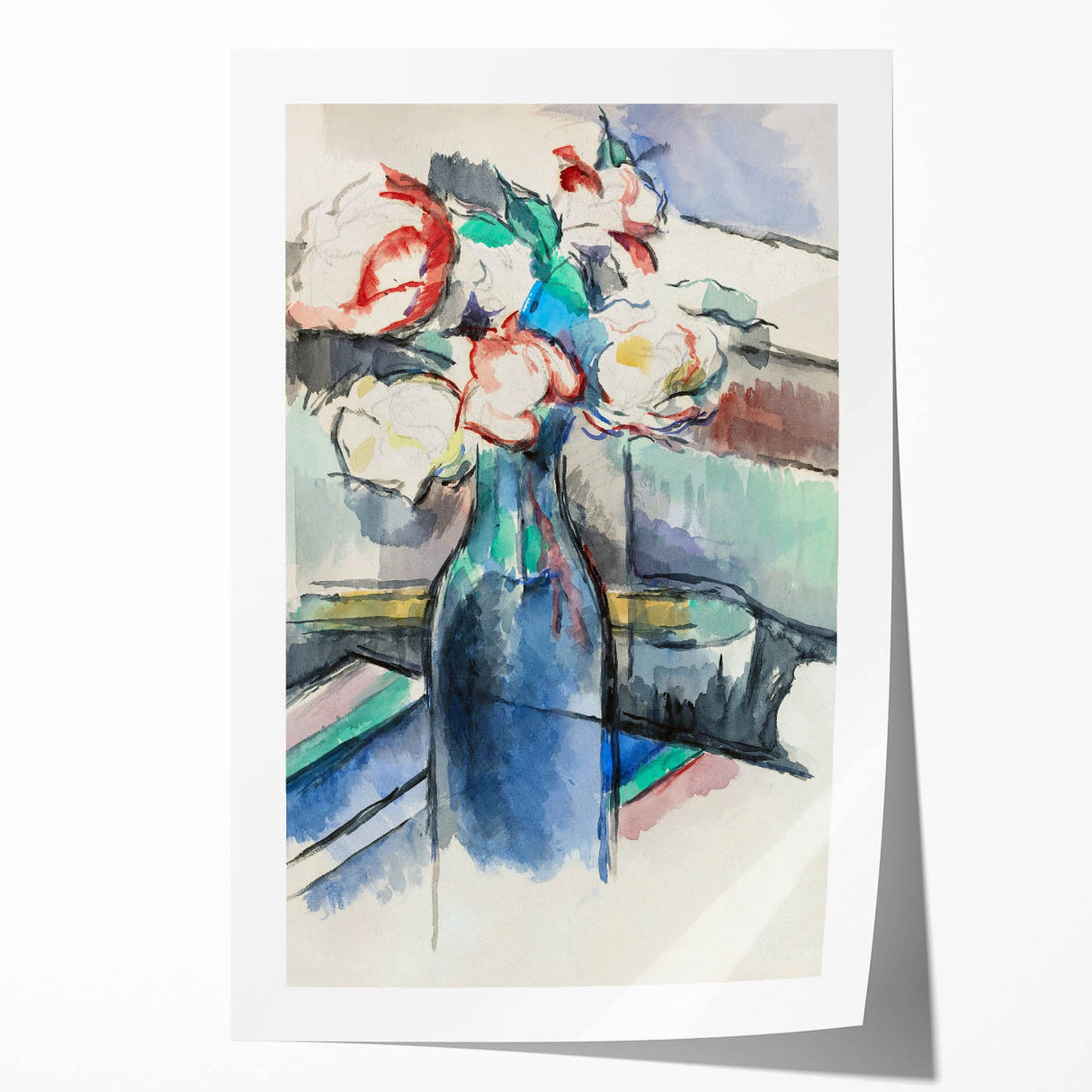 Impressionism Wall Art: Roses in a Bottle by Paul Cézanne Prints
