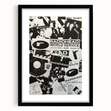 Radiohead Retro Poster - Black and White Collage - Vintage Music Art