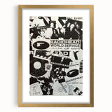 Radiohead Retro Poster - Black and White Collage - Vintage Music Art