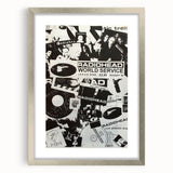 Radiohead Retro Poster - Black and White Collage - Vintage Music Art