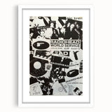 Radiohead Retro Poster - Black and White Collage - Vintage Music Art