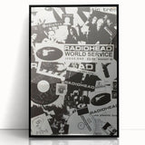 Radiohead Retro Poster - Black and White Collage - Vintage Music Art