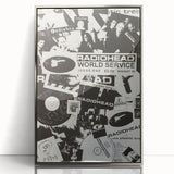 Radiohead Retro Poster - Black and White Collage - Vintage Music Art