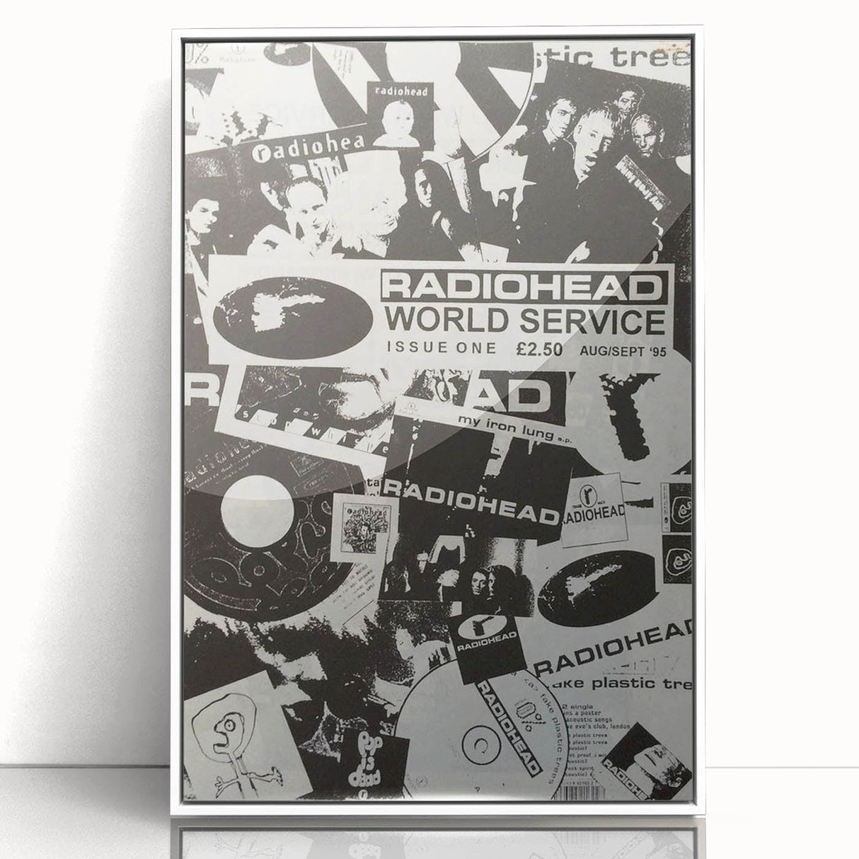 Radiohead Retro Poster - Black and White Collage - Vintage Music Art