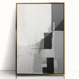 Framed abstract minimalist wall art featuring a gold design on an acrylic surface, presented from the front view, ideal for modern home decor and interior styling.