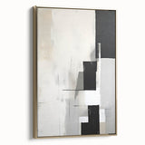 Framed abstract minimalist wall art featuring a gold design, showcased from a side view to highlight its sleek finish and modern aesthetic, perfect for contemporary decor.