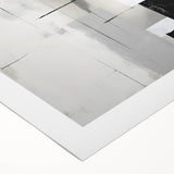 Abstract minimalist wall art on rolled canvas, showcasing soft pastel colors and geometric shapes, ideal for modern home decor. Packaged securely in a tube for protection.