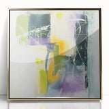 Geometric Abstract Wall Decor – Green, Purple & Yellow Expression