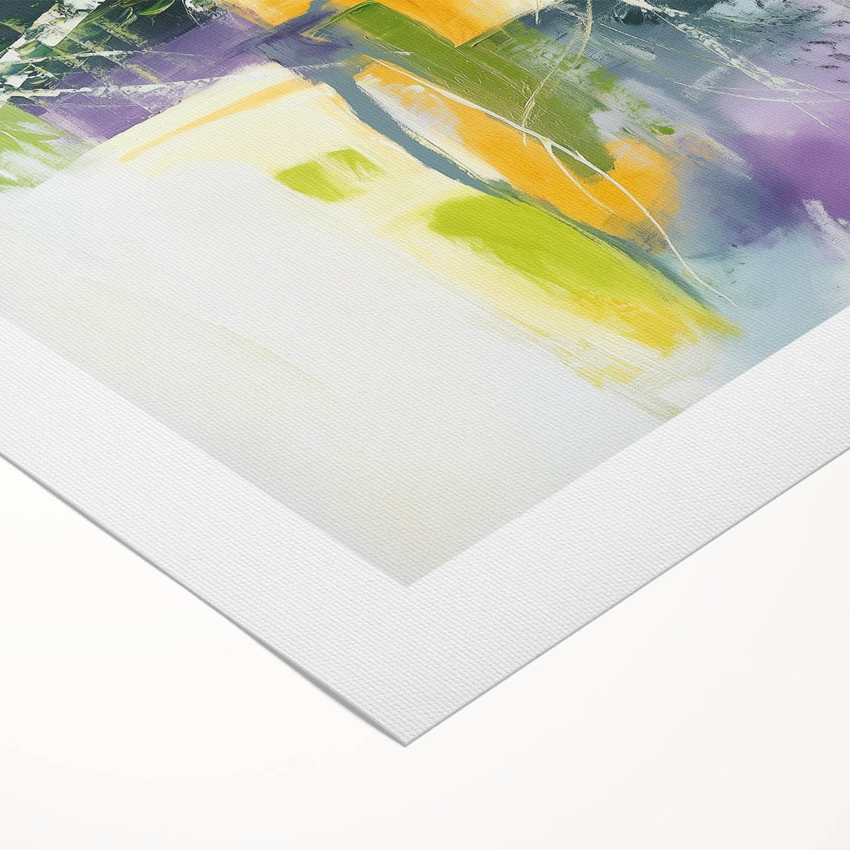 Geometric Abstract Wall Decor – Green, Purple & Yellow Expression