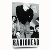 Radiohead Retro Poster - Black and White Band Photo - Vintage Music Art