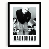 Radiohead Retro Poster - Black and White Band Photo - Vintage Music Art