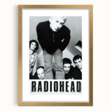 Radiohead Retro Poster - Black and White Band Photo - Vintage Music Art