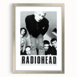 Radiohead Retro Poster - Black and White Band Photo - Vintage Music Art