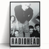 Radiohead Retro Poster - Black and White Band Photo - Vintage Music Art
