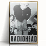 Radiohead Retro Poster - Black and White Band Photo - Vintage Music Art