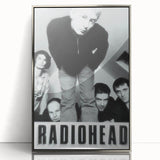 Radiohead Retro Poster - Black and White Band Photo - Vintage Music Art