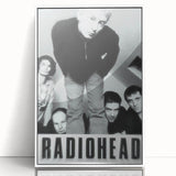 Radiohead Retro Poster - Black and White Band Photo - Vintage Music Art