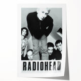 Radiohead Retro Poster - Black and White Band Photo - Vintage Music Art