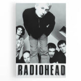 Radiohead Retro Poster - Black and White Band Photo - Vintage Music Art