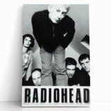 Radiohead Retro Poster - Black and White Band Photo - Vintage Music Art