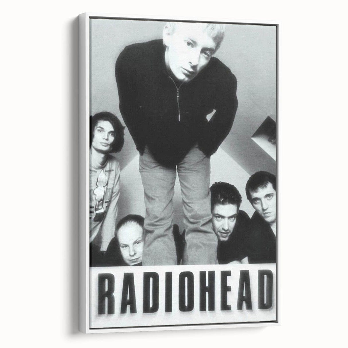 Radiohead Retro Poster - Black and White Band Photo - Vintage Music Art