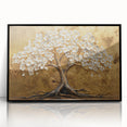 Golden Tree of Life Wall Art – Elegant Floral Canvas for Living Room